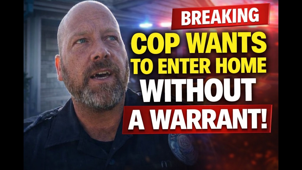 Cop tries anything to enter home without a warrant - YouTube