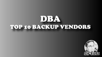 TOP 10 BACKUP VENDORS - by Sir Eudz