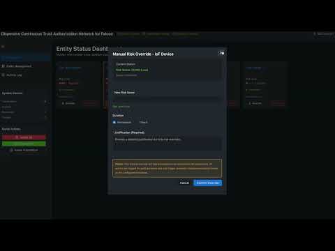 Dispersive Continuous Trust Authorization Network for CrowdStrike Falcon Demo