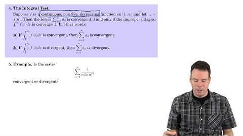 Math152: Section 5.3 The Integral Test and Estimates of Sums (1 of 3)