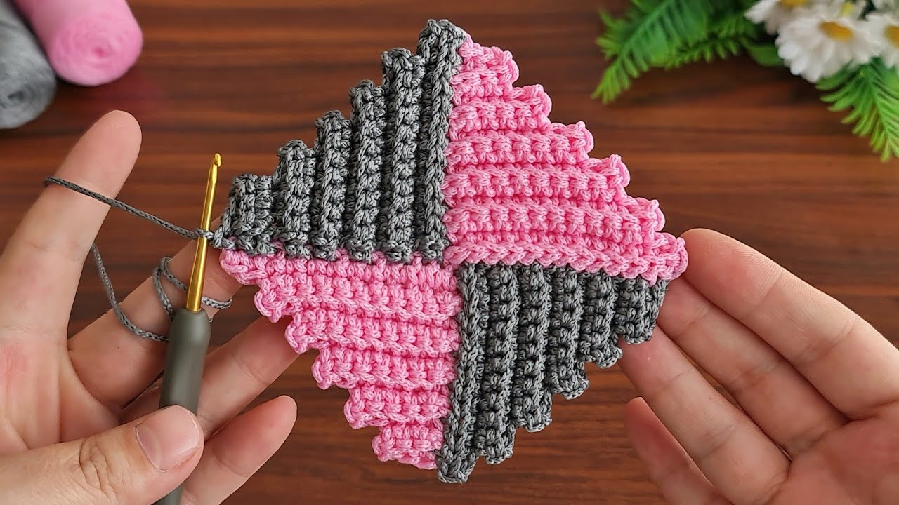 Wow!.. 😇 Very Easy! Super how to make eye catching crochet.Wonderful crochet motif knitting pattern.