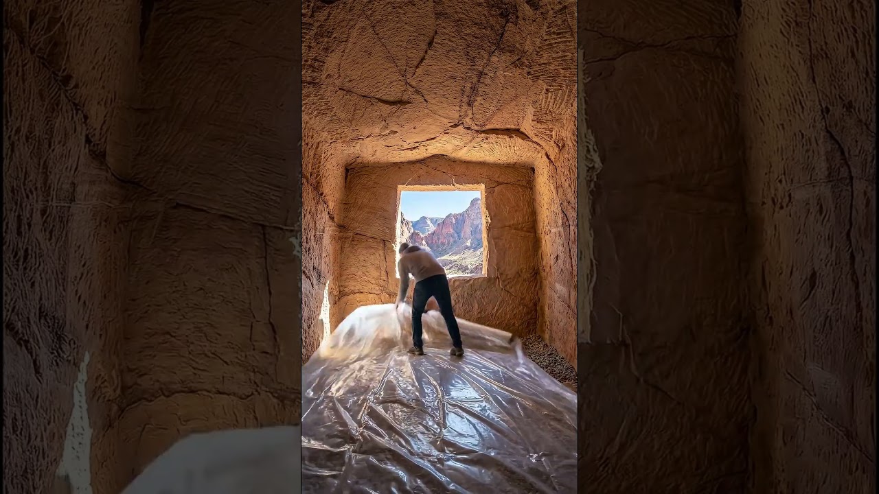 Я выдолбил секретную современную хижину внутри цельной скалы! 🪨⛏️