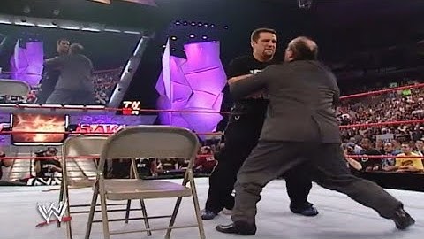 Brock Lesnar Attacks Tommy Dreamer (DVD Saves Dreamer!) 7/8/2002