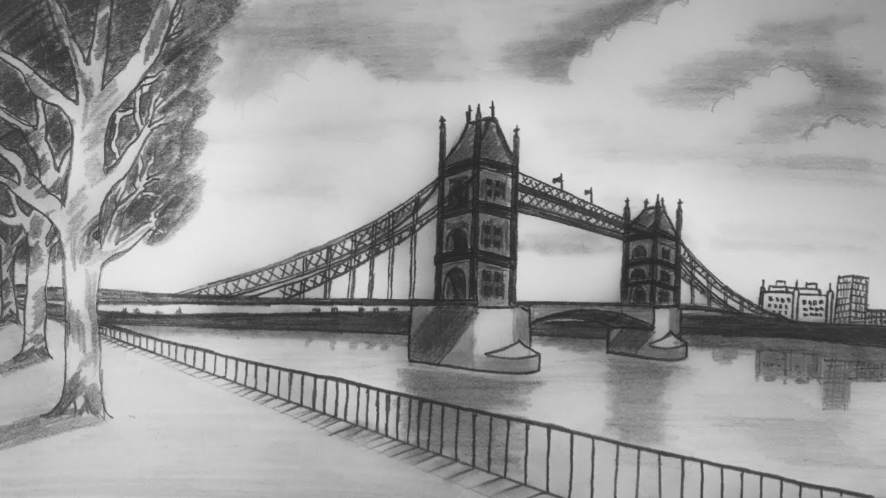 Premium Vector | Sketch of tower bridge london uk sketch design