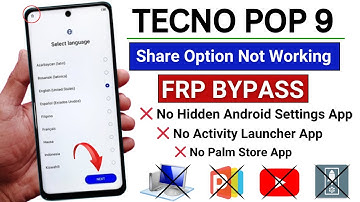 Tecno Pop 9 Frp Bypass/Unlock Google Account Lock - Share Option Not Work | Android 14  Without PC