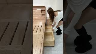 After Comparing So Many Beds, This Solid Wood Storage Bed Is the Most Practical! 🛏️📦✨#SolidWoodBed