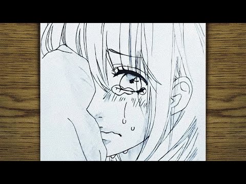 رسم بنت انمي حزينة لمشاركتي بمسابقة رسم draw a sad anime girl mp3