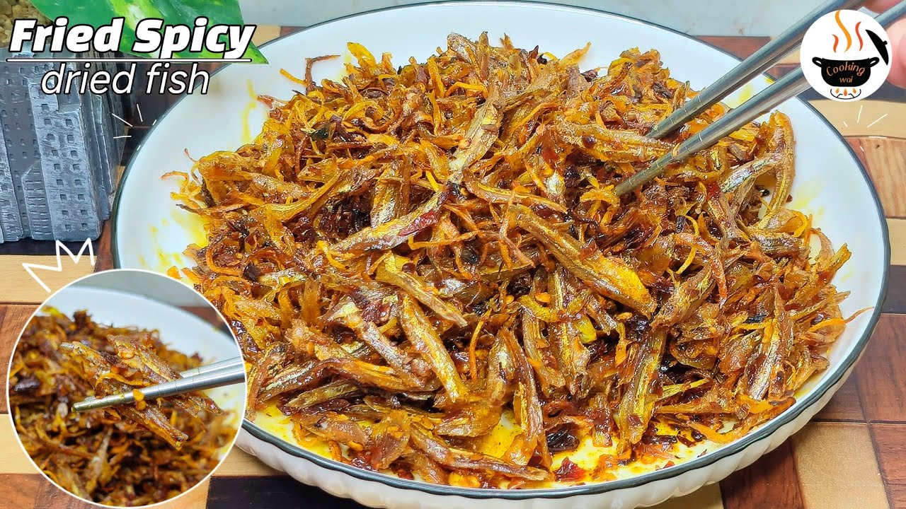 How to fry spicy🌶dried fish(dried-Anchovy)/delicious & crispy!