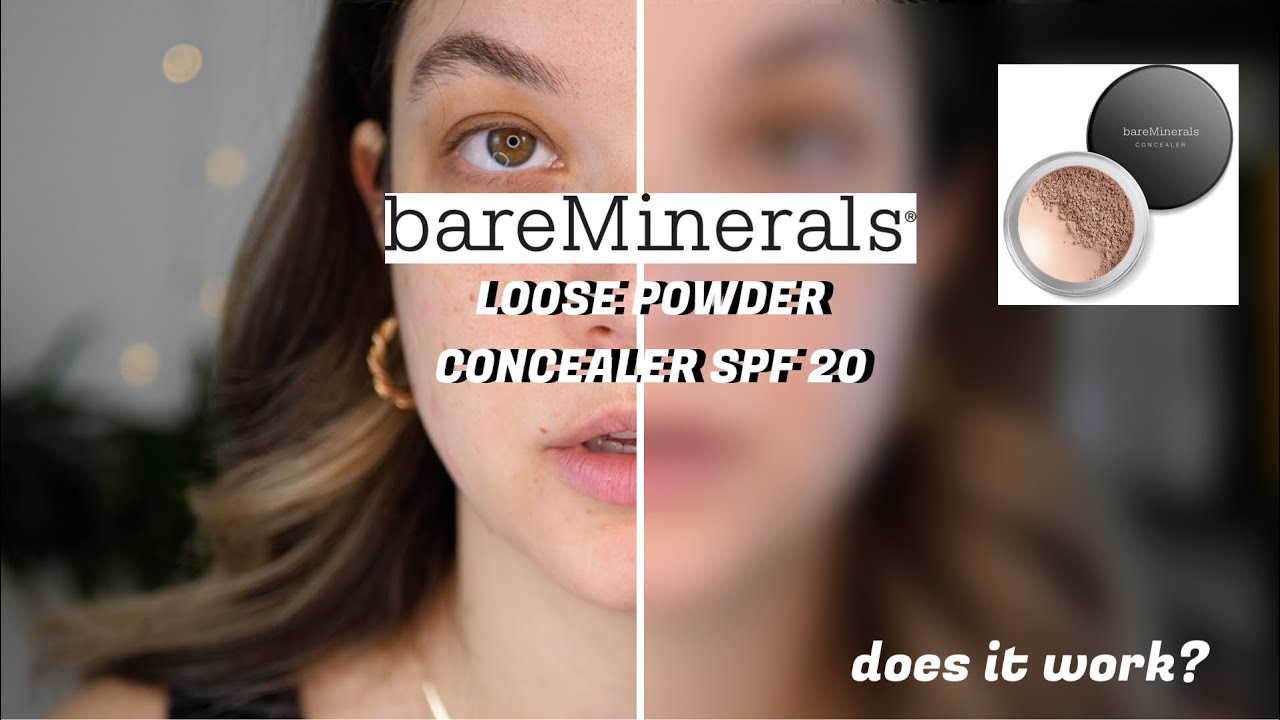 BARE MINERALS LOOSE POWDER CONCEALER | DOES IT WORK? | tried and over top of liquid concealer - YouTube