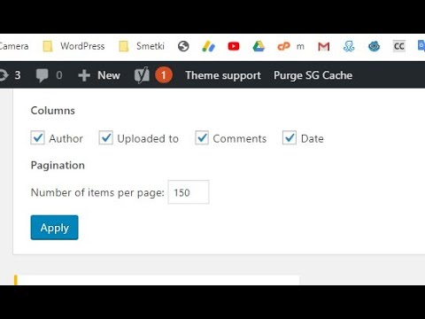 Number of Posts, Media Items, Pages per Page in WordPress Dashboard - Pagination