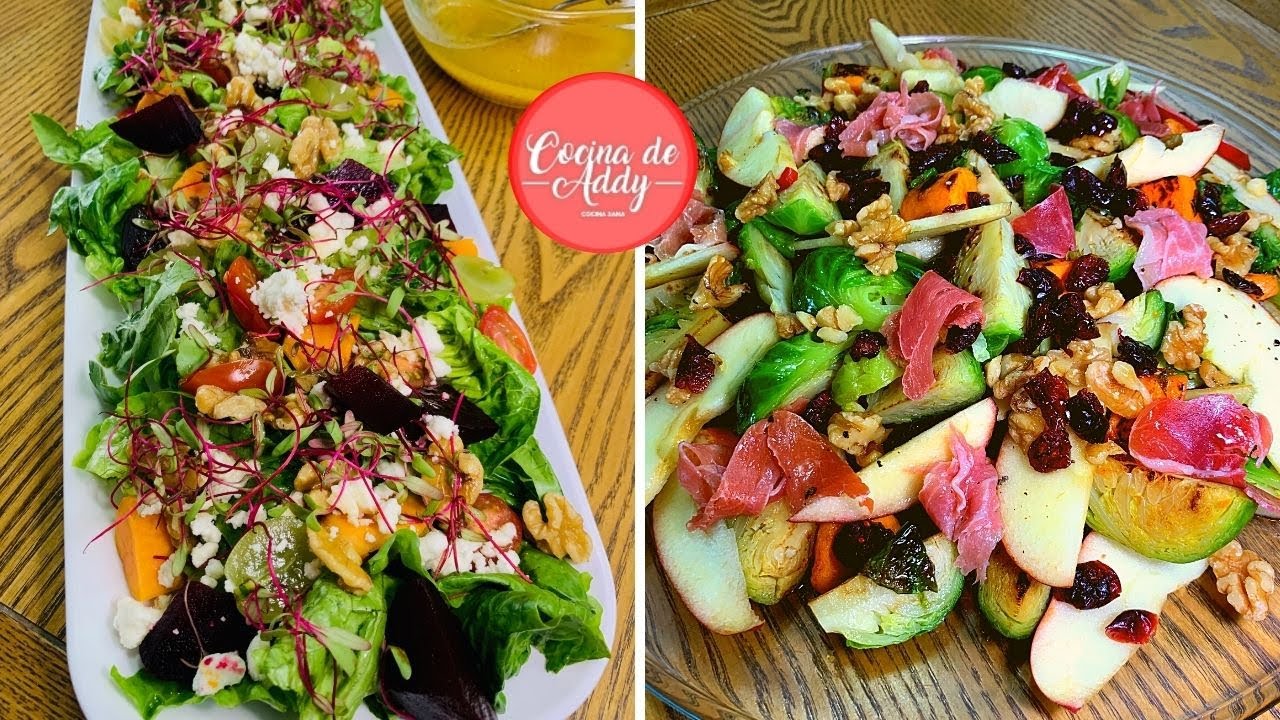 2 ENSALADAS Fáciles y Saludables con un toque FESTIVO Ideal para Navidad y Año Nuevo |Cocina de Addy