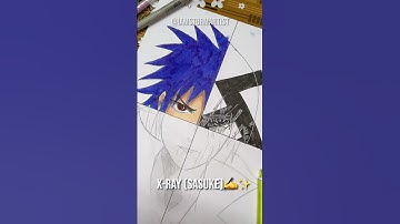 Drawing ✨Sasuke Uchiha in 4 different styles✨||part 2 Xray||#animedrawing #sasukeuchiha #naruto