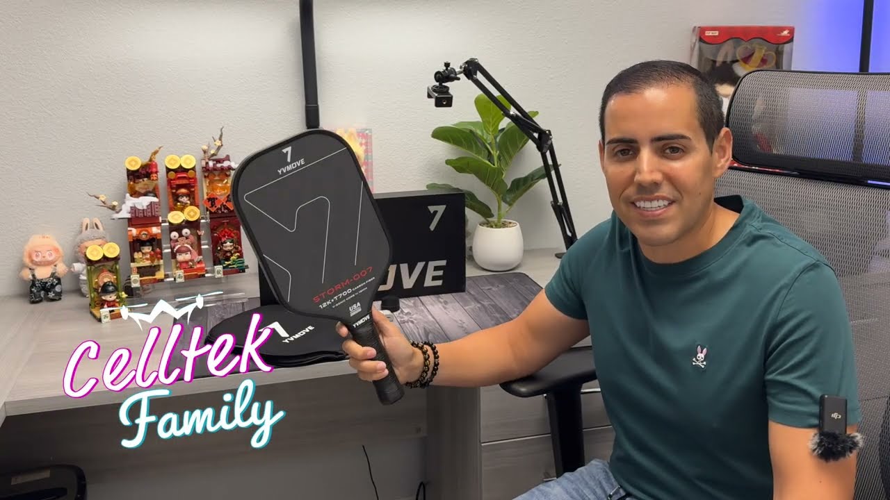 YVmove Pickleball Paddle w/T700 Raw Carbon Fiber Surface & 16mm STR Core Power Polymer Core Unboxing