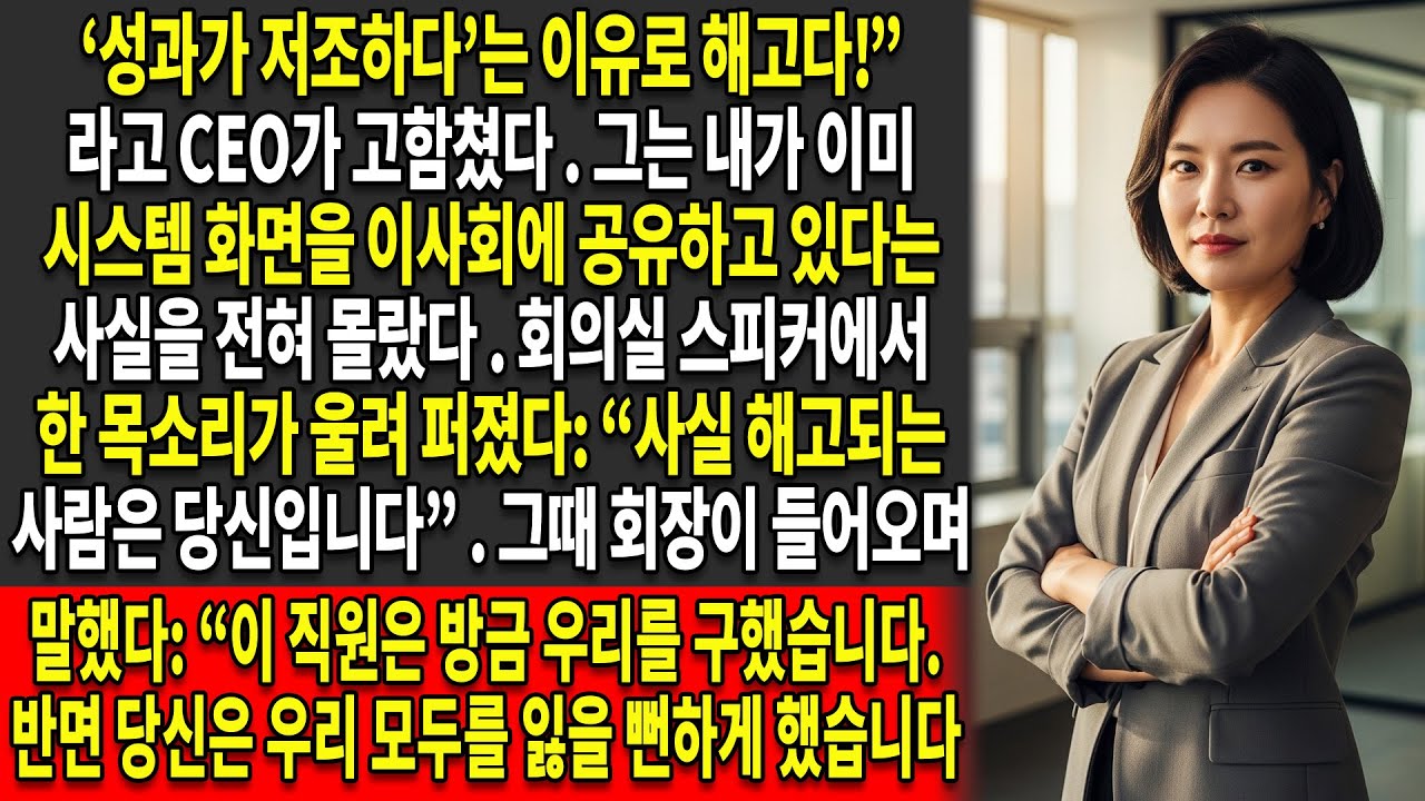 💻CEO가 나를 직접 해고하려 하자,📊 나는 이사회에 소스 🔥코드에 대한 증거를 화면 공유로 공개했다