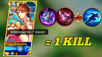 WHEN TOP 1 XAVIER USING ONE HIT BUILD & EMBLEM EASY COUNTER META URANUS!! | MOBILE LEGENDS