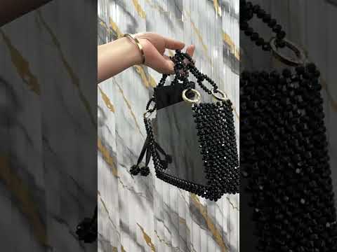 beautiful black crystal pearl bag made with love rate this bag 🛍️ #handmadebag #handbags #fashion