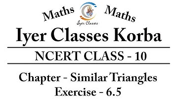 Class-10 || Maths || English || Chapter- Similar Triangles || Exercise - 6.5 || Solutions