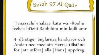 Surah 97 al Qadr Shaykh Khalifa tunaiji - svensk översättning och transliteration