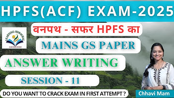 HPFS ACF Exam Mains Answer writing | Session - 11 | Vanpath - Series | #hppsc #hpexams