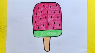 تعليم الرسم للأطفال/طريقة رسم آيس كريم للأطفال/رسم سهل/رسم وتلوين/how to draw ice cream