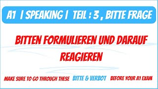 A1 GOETHE MODEL SPEAKING | BITTE FRAGAN & VERBOT | TEIL : 3
