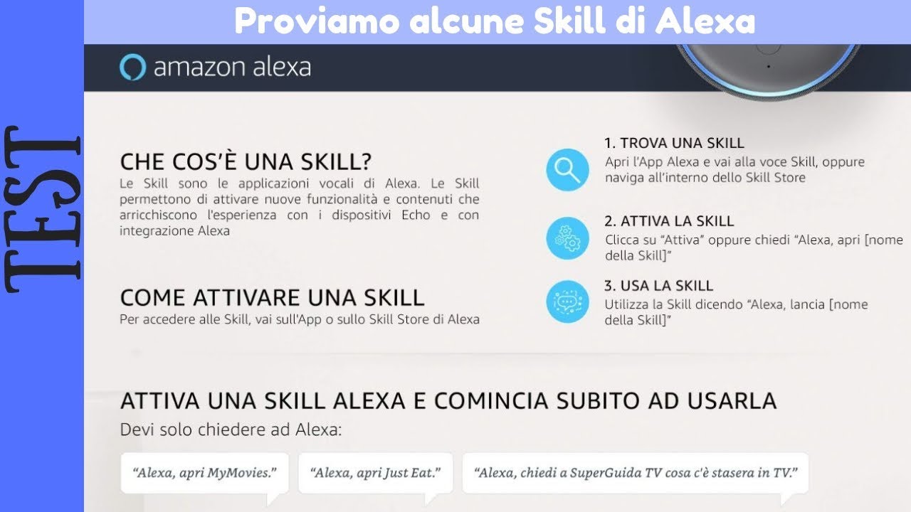 TEST - Proviamo Alcune Skill di Amazon Alexa - YouTube