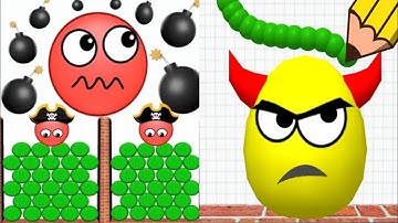 Draw to smash  Logic  Puzzle 🧐 Vs 😇 Hide Ball Brain Teaser  🤔🤔🤔 Walkthroughs  Gameplay  Max Level