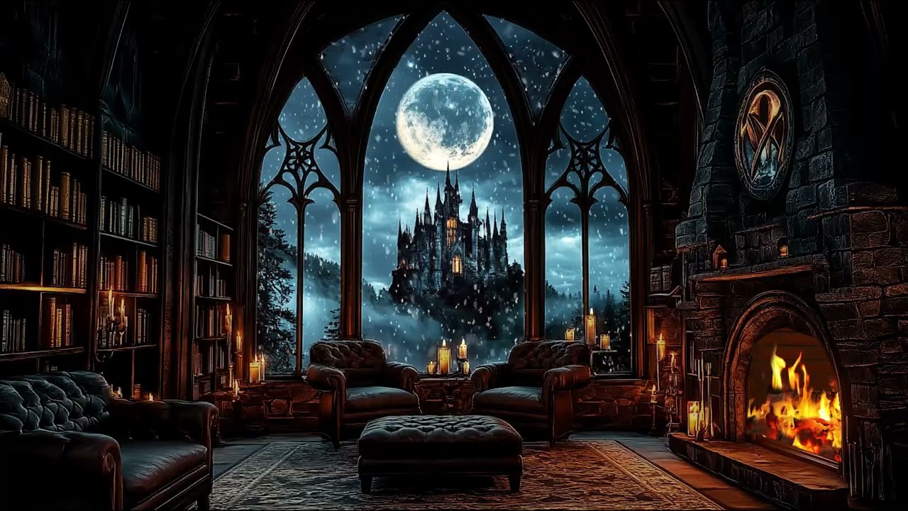 Cozy Winter Cabin ❄️ Fireplace & Gentle Snowfall Sounds for Deep Sleep, Study and Relaxation