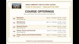 Details HCCC Youth and Education BalaJyoti Fall 2026 Offerings News