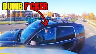 DUMB IDIOT OLD MAN TRIED TO TAKE A SEMI-TRUCK OVER AND GOT WHAT HE DESERVED