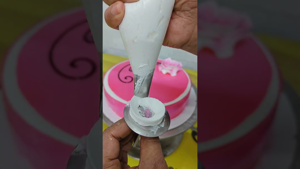 how to make pink colour cake design