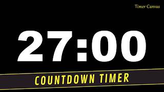 ⏳ 27-Minute Silent Countdown Timer | Cuckoo Alarm & Black Screen
