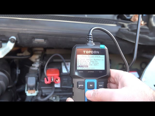 Tester per batterie auto Topdon BT100 recensione e guida all'uso. 