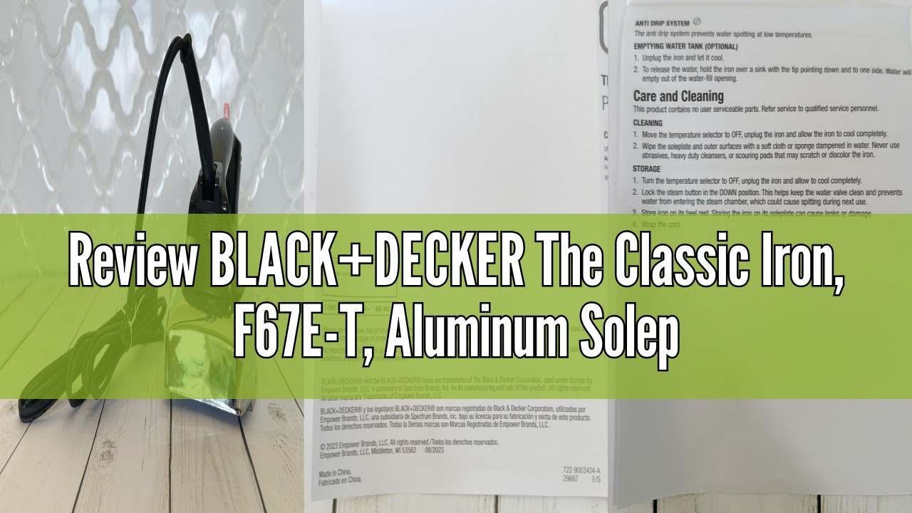 Review BLACK+DECKER The Classic Iron, F67E-T, Aluminum Soleplate, Steam or Dry Ironing, 7 Temperatur