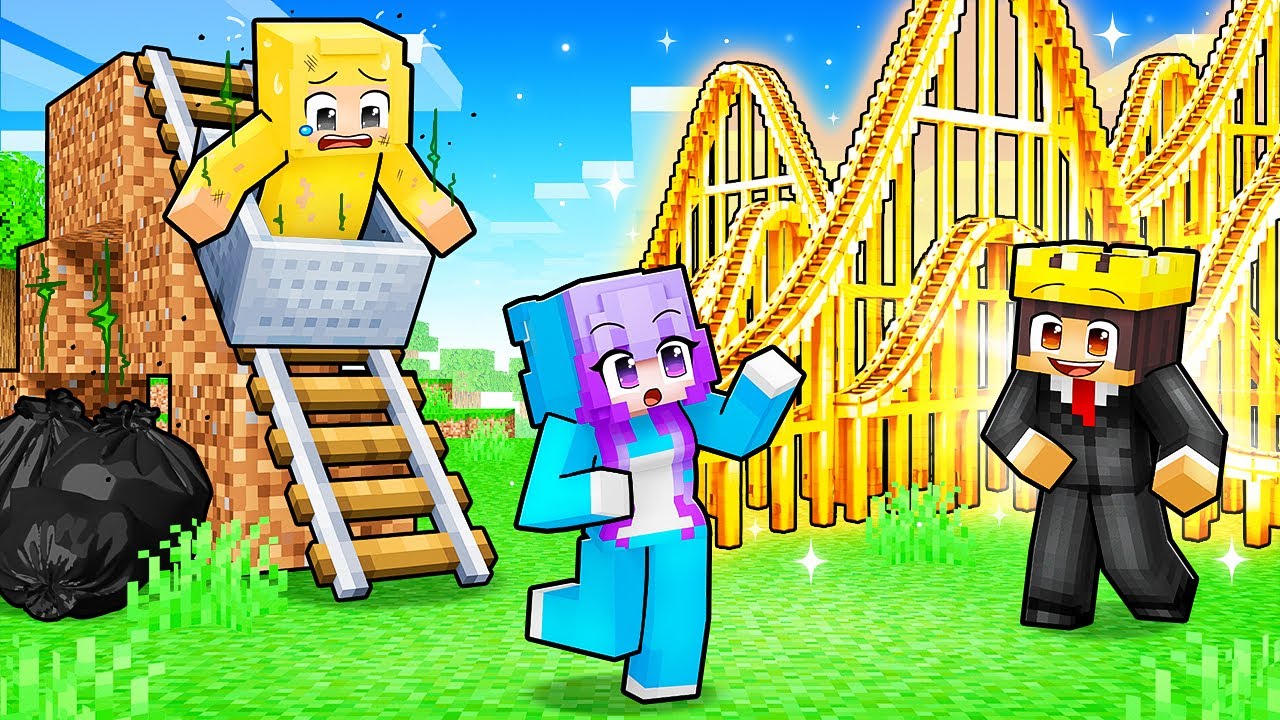 RICH vs POOR Rollercoaster Build Battle!