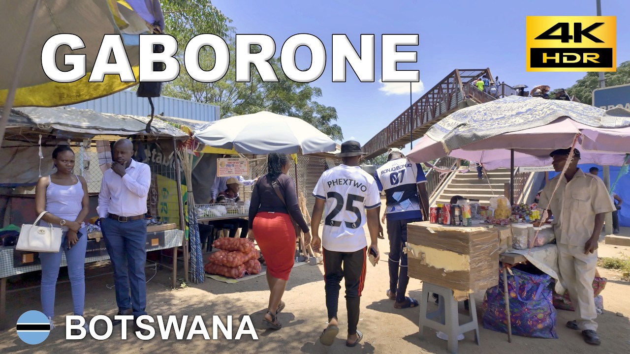 Габороне – От железнодорожного вокзала до памятника Three Dikgosi | Ботсвана 🇧🇼 янв. 2026 [4K HDR]