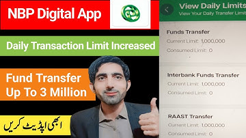 Good News for NBP Customers | NBP Digital App Daily Transactions Limit Increased. FREE