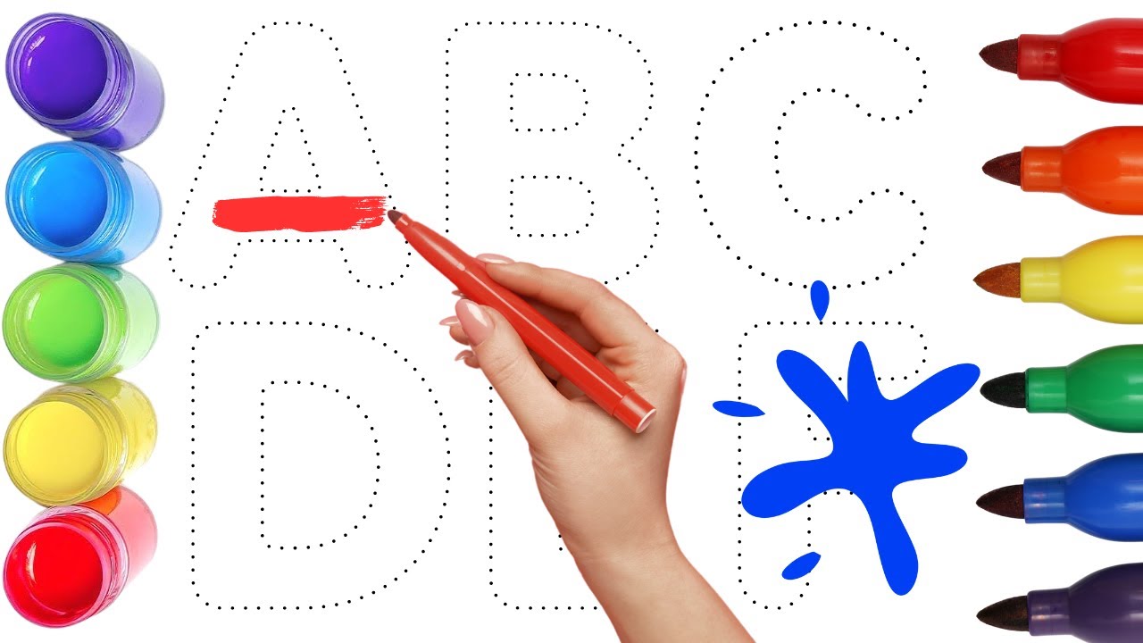 Learn Alphabet A to Z coloring and drawing Learn Colors for kids | ABC ...