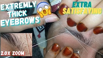 First time eyebrow threading Thick to thin eyebrow threading/eyebrow threading tutorial step by step