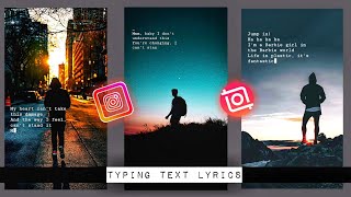 How to create Trending Instagram TYPING TEXT lyrics animation video