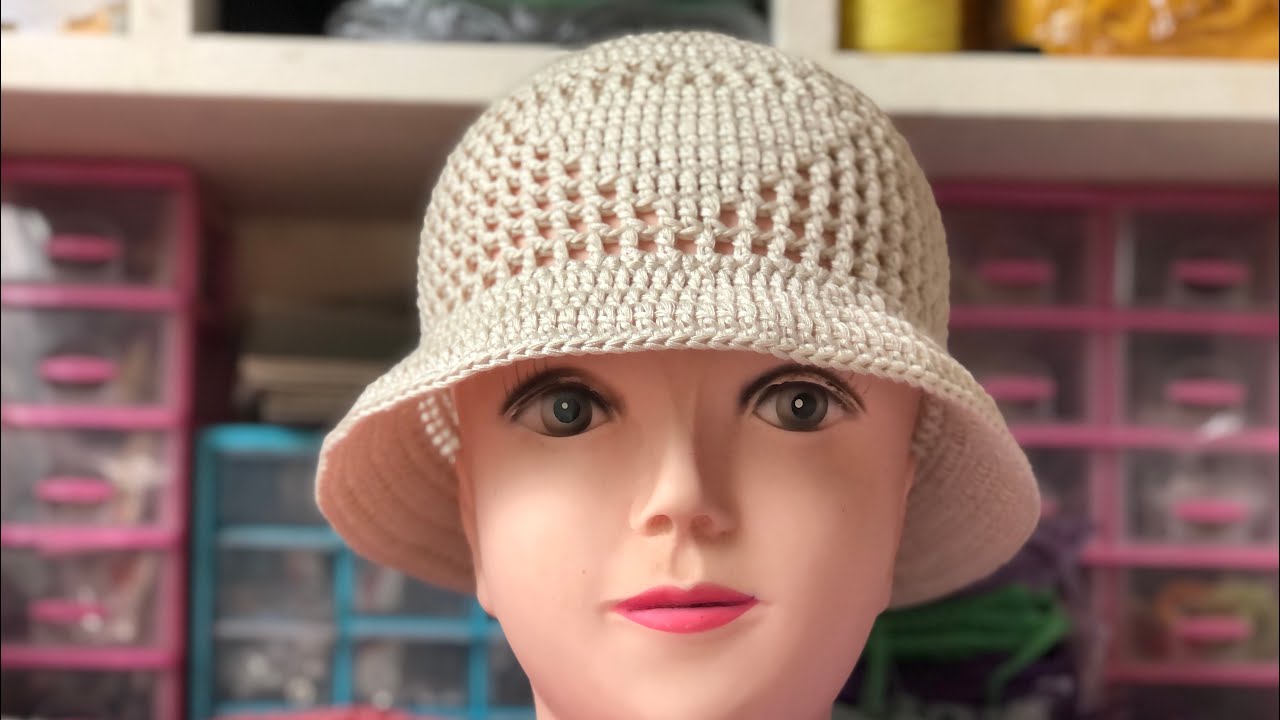 Crochet bucket Hat PRADA INSPIRED Tutorial (1-3yrs old)
