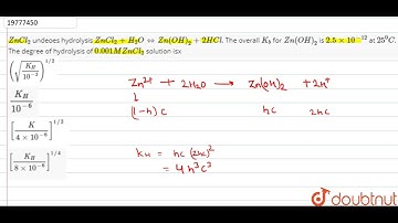`ZnCl_(2)` undeoes hydrolysis `ZnCl_(2) + H_(2)O hArr Zn(OH)_(2) + 2HCl`.
