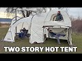 Massive twostory hot tent camping