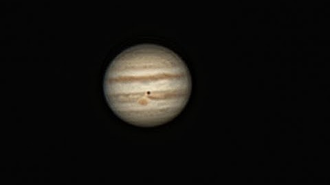 Jupiter & Io moon eclipse & great red spot timelapse animation (near opposition) 2014