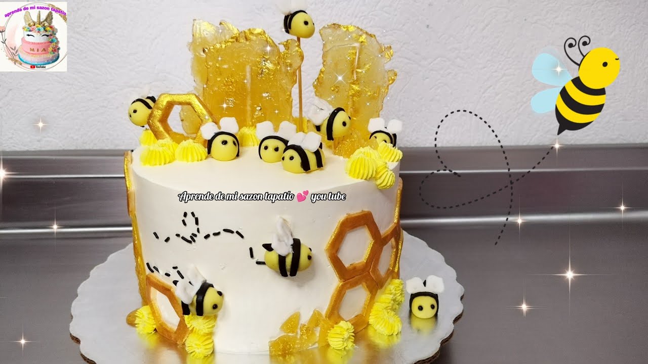 pastel de abejas / bee honey cake / cómo hacer un pastel de abejitas ...