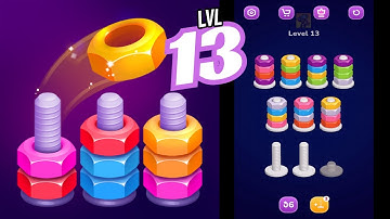 🏅 NUT SORT 🤪 Level 13 🧩 Gameplay Walkthrough