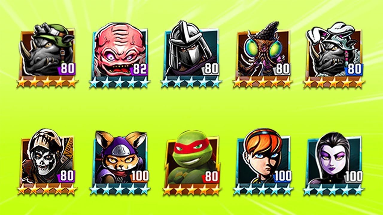 TMNT Legends Shredder Classic, Krang Classic, Rocksteady Bunny, Rocksteady Classic, Stockman-Fly