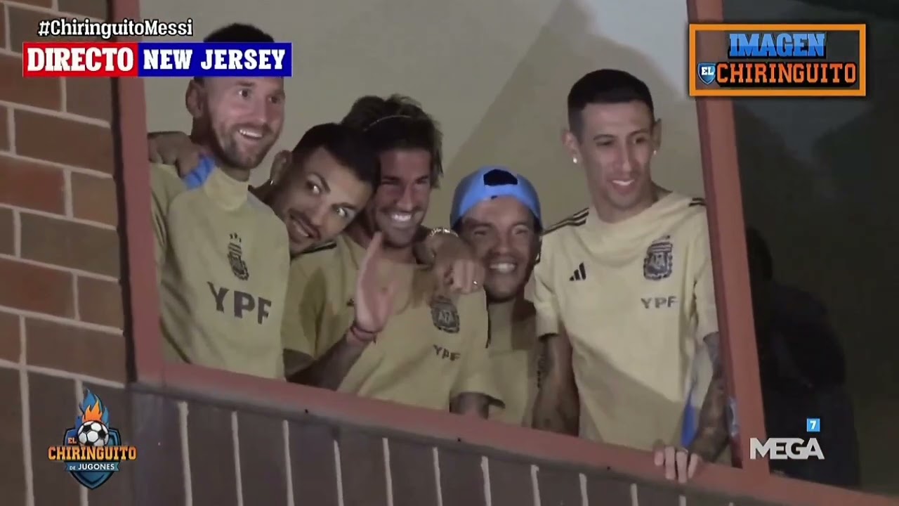 MOMENTO HISTORICO Leo Messi sale al Balcon de Nueva Jersey con Cristóbal Soria El Chiringuito