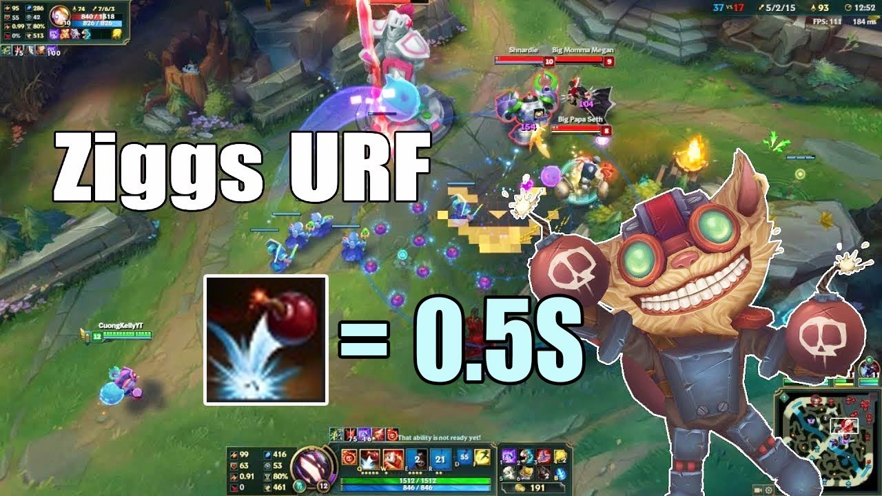 ZIGGS URF - Q Chỉ 0.5S - Ném Tan Cả Bản Đồ - URF PBE