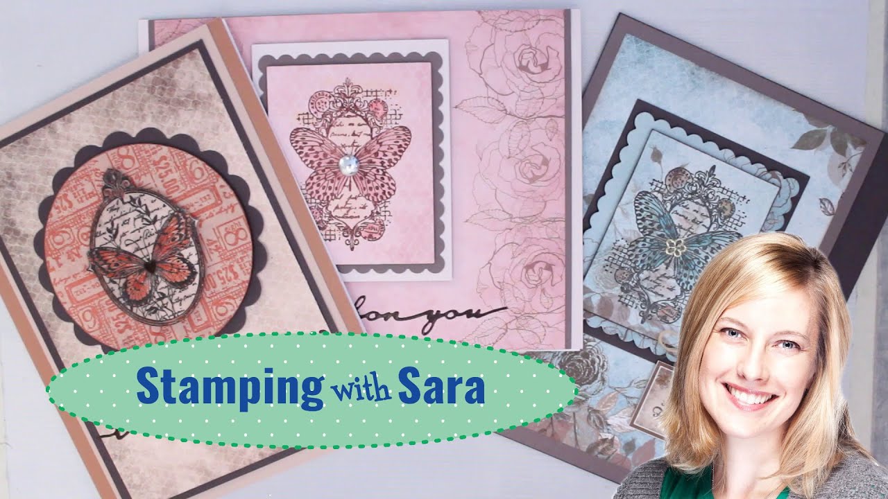 Stamping with Sara: Vintage Butterfly Stamps by Studio Light | PaperWishes.com